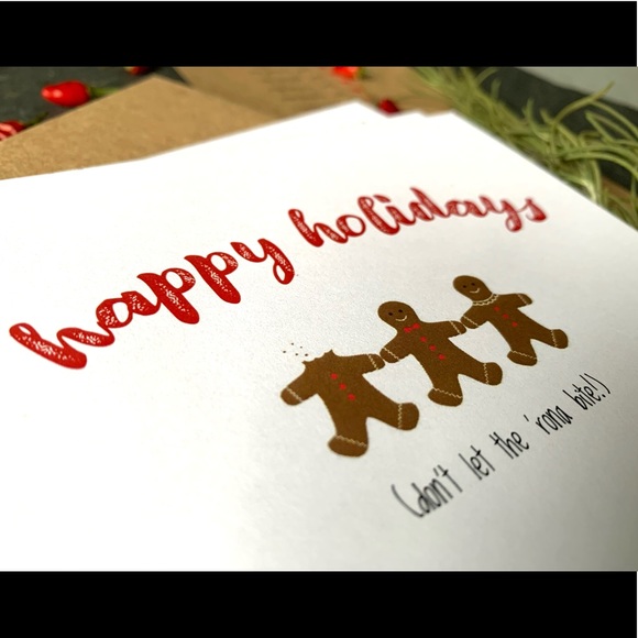 🦄 Covid holiday cards — set of 10, handcrafted, gingerbread cookie design - Picture 7 of 7